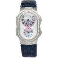 Philip Stein Teslar Large Stainless Diamond Bezel MOP Dual Dial Quartz 32mm