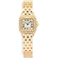 Cartier Panthere 18k Yellow Gold Double Row Diamond Quartz Ladies Watch 22mm