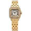 Cartier Panthere 18k Yellow Factory Diamond Bezel Double Row Quartz Ladies 22mm
