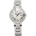 Cartier Ballon Bleu 3489 W4BB0016 Stainless Factory Diamond Bezel Quartz 33mm