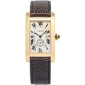Cartier Tank Americaine 8012905 18k Yellow Gold Unisex Quartz Watch 24mm