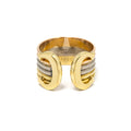 Cartier 18 Karat Tricolor Gold Trinity Double 'C' Pinky Band Ring Size 15