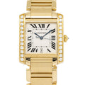 Cartier Tank 1840 W50001R2 Large 18K Gold Factory Diamond Watch 28x32mm