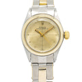 Rolex Oyster Perpetual 6804 14k YG Two Tone Gold Dial Ladies Auto Watch 25mm