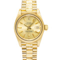 Rolex Datejust 6927 Papers 18K Bark President Champagne Dial Ladies Watch 26mm