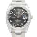 Rolex Date Just 116200 Oyster Stainless Concentric Black Dial Auto Watch 36mm