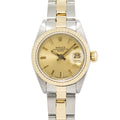 Rolex Datejust 69173 Oyster 18K YG Two Tone Champagne Dial Ladies Watch 26mm