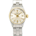 Rolex Date 6517 Oyster Stainless Steel Fluted Silver Dial Auto Ladies Watch 25mm