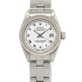Rolex DateJust 69174 18k Fluted Bezel Oyster White Dial Auto Ladies Watch 26mm