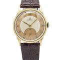Omega Vintage 18k Bull's Eye Two Tone Dial Manual Winding Men's Watch 32mm