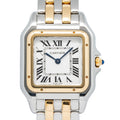 Cartier Panthere 4017/W2PN0014 2 Row 18k Two Tone Silver Dial Ladies Watch 27mm