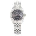 Rolex DateJust 279174 SS Fluted Dark Grey Dial Auto Lady's Watch 28mm