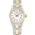 Rolex Date 6916 18K Two Tone YG Fluted White Dial Auto Ladies Watch 26mm