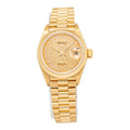 Rolex DateJust 69178 18K Yellow Gold Fluted Diamond Dial Auto Lady's Watch 26mm