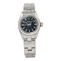 Rolex Oyster Perpetual 6718 Stainless Steel Black Dial Auto Lady's Watch 25mm