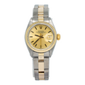 Rolex Date 6917 Converted 18K YG Two Tone Fluted Bezel Auto Ladies Watch 26mm