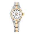 Rolex Date 69160 18K YG Two Tone White Dial Automatic Ladies Watch 26mm
