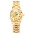 Rolex Date 6917 18K YG President Fluted Champagne Dial Auto Lady's Watch 26mm