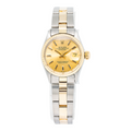Rolex DateJust 6517 18K Two Tone YG Fluted Champagne Dial Auto Lady's Watch 25mm