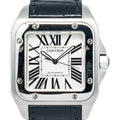 Cartier Santos 100 2656 W20073X8 MINT Stainless White Dial Auto Men's Watch 38mm