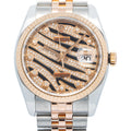 Rolex Datejust 116231 MINT Jubilee Two Tone Rose Diamond Zebra Dial Unisex 36mm