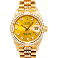 Rolex Datejust 69178 18k Yellow Gold President Diamond Champagne Dial Watch 26mm