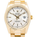 Rolex DayDate 118238 18k Yellow Gold President 2002 Auto Silver Dial Unisex 36mm