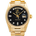 Rolex Day-Date 18038 18k Yellow Gold Automatic President Black Dial Unisex 36mm