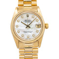 Rolex Datejust 6827 18k YG Diamond MOP Dial Fluted Bezel Women's Watch 31mm