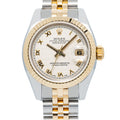 Rolex Datejust 179173 18K TwoTone Jubilee Cream Pyramid Dial Women's 26mm