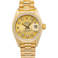 Rolex Datejust 69178 18k YG Auto President Factory Diamond Champagne Dial Ladies
