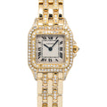 Cartier Panthere W25022B9 Quartz YG Diamond White Dial Women's Watch 22mm
