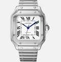 Cartier Santos WSSA0029 Silver Dial SS Automatic Women's Watch 34mm