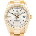 Rolex DayDate 118238 18k Yellow Gold President 2002 Auto Silver Dial Unisex 36mm