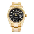 Rolex Sky-Dweller 336938 MINT 18k Yellow Gold Black Dial Men's Watch 42mm
