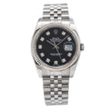Rolex Datejust 116234 with Card 2017 SS Jubilee Black Diamond Dial Watch 36mm