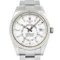Rolex Sky-Dweller 326934 MINT 2021 Card 18k Fluted White Dial Men's Watch 42mm