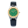Audemars Piguet Royal Oak 66800BA RARE Two Tone Green Dial Women's Watch 31mm