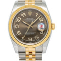 Rolex Datejust 116233 Jubilee 18k Two Tone Brown Concentric Dial Auto Watch 36mm
