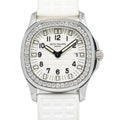 Patek Philippe Aquanaut 4961A Diamond Bezel White Dial Quartz Ladies Watch 28mm
