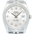 Rolex Datejust 116234G SS Auto Jubilee Factory Diamond Silver Dial Unisex 36mm