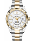 Rolex Sky-Dweller 326933 Oyster 2018 Card 18k YG White Dial Auto Men Watch 42mm