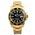 Rolex Submariner Date 116618LN Auto 18k Yellow Gold Black Dial Men's Watch 40mm