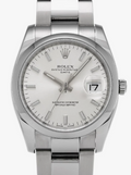 Rolex Oyster Perpetual Date 115200 Automatic SS SIlver Dial Men's Watch 34mm