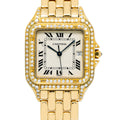 Cartier Panthere Jumbo W25014B9 Quartz 18k YG Diamond Ivory Dial Unisex 29mm