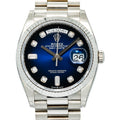 Rolex Day-Date 128239 President 18k Factory Ombre Blue DIamond Dial Watch 36mm