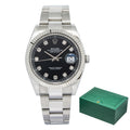 Rolex DateJust 126334 Oyster 2020 B&P Factory Diamond Black Dial Auto Men's 41mm