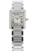 Cartier Tank Francaise 2384 W51008Q3 Quartz Aftermarket Diamond Bezel Women 20mm