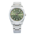 Rolex Oyster Perpetual 114200 2018 Card Stainless Green Dial Unisex Watch 34mm