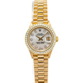 Rolex DateJust 69178 18k YG President Diamond Bezel MOP Dial Auto Ladies 26mm